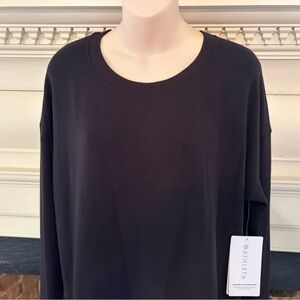 Athleta Coaster Luxe Sweatshirt Black Soft Comfy Sz Medium NWT $79